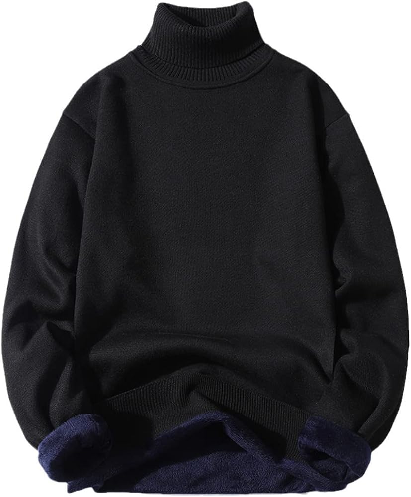 Haitpant Winter Oversized Turtleneck Sweater Men Knitted Solid