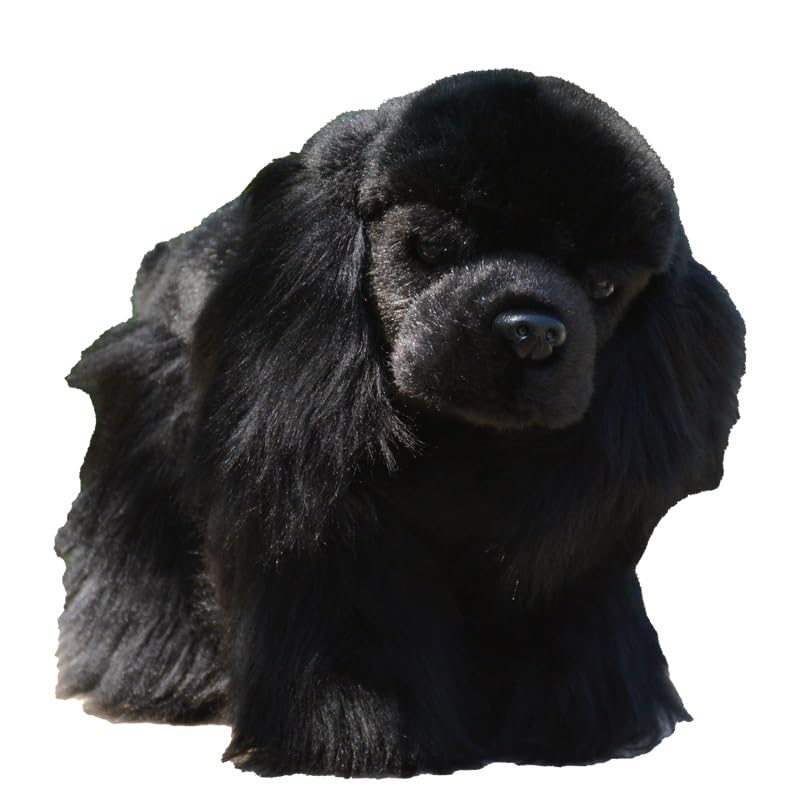 Amazon.co.jp: リアルなコッカースパニエル人形かわいい黒犬ぬいぐるみ