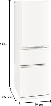Amazon | 三菱電機 冷蔵庫 幅54cm 300L 右開き 3ドア 野菜室が真ん中