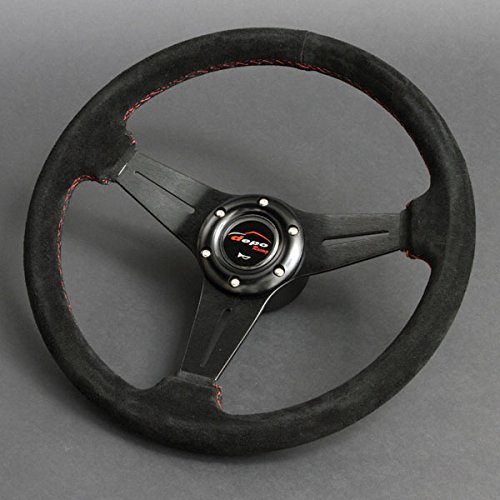 Amazon | ステアリング 35φ N 本革バックスキン 赤色ステッチ(N35F