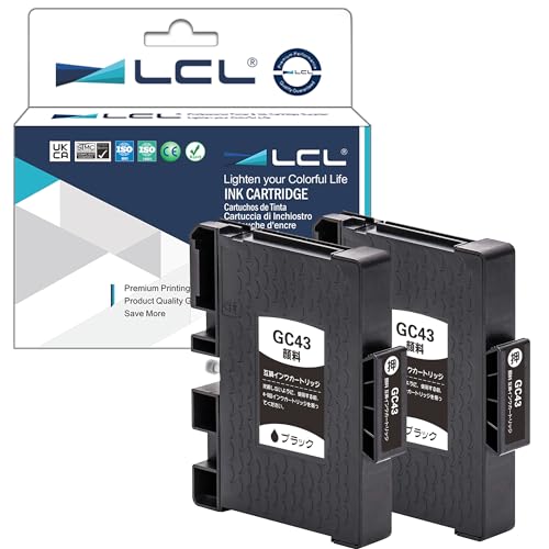 Amazon.co.jp: LCL RICOH用 リコー用 GC43 GC43K 増量 顔料（2パック