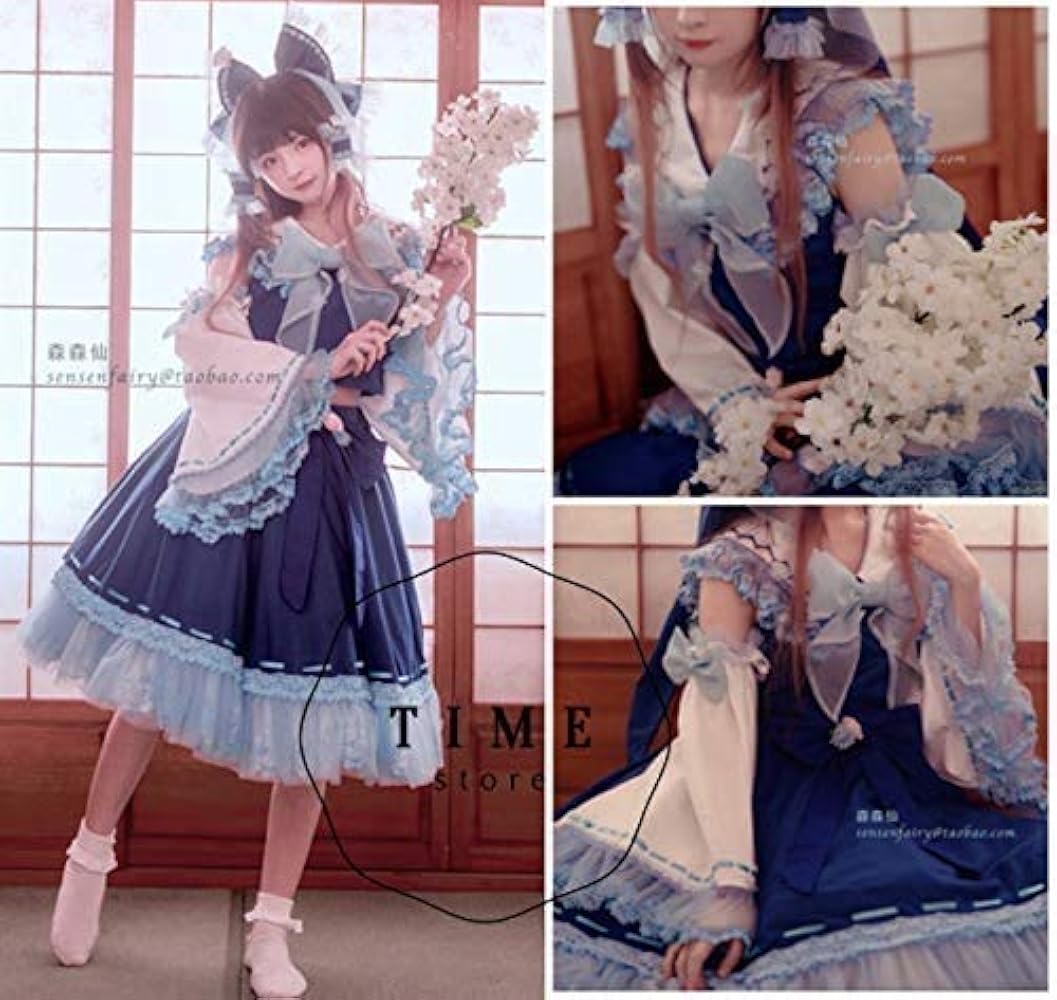 Amazon.co.jp: [XIN XIN] 博麗霊夢 青霊夢 コスプレ衣装 (ウィッグ 靴