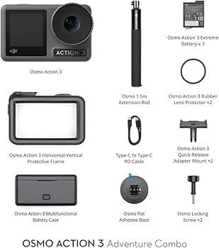 Amazon.com : DJI Osmo Action 3 Adventure Combo, Waterproof Action