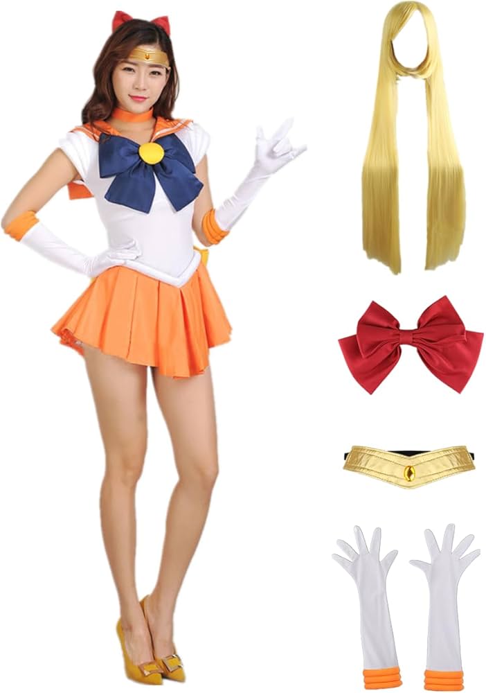Amazon.co.jp: コスプレ衣装セーラーヴィーナスオレンジワンピース