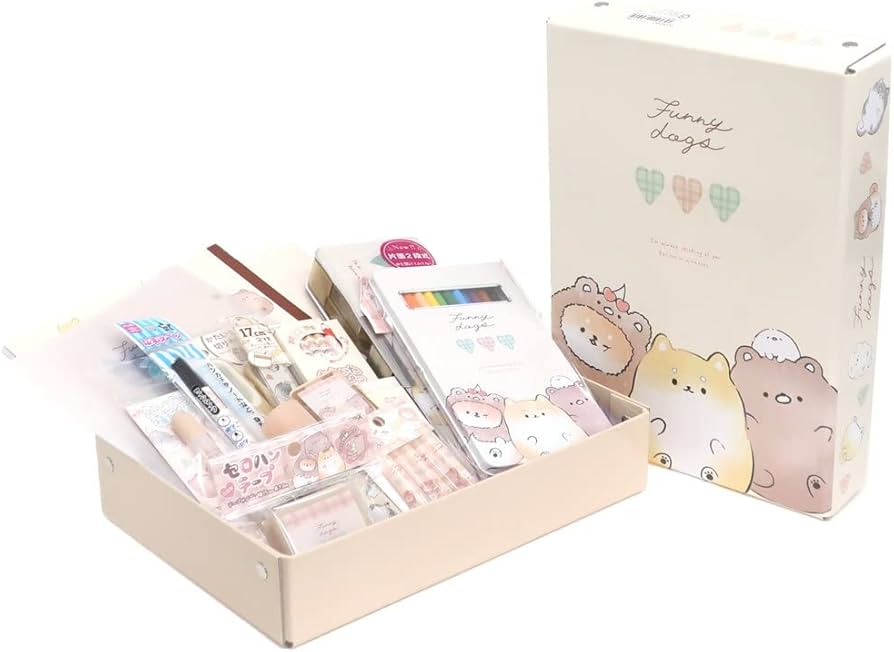 Amazon.co.jp: 文房具セット[16点文具セット]FUNNY DOGS/新入学文具