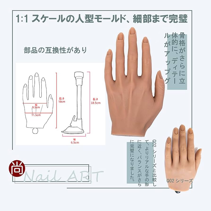 Amazon.co.jp: 尚(Naochi) ネイル練習用シリコンハンド ハンドマネキン