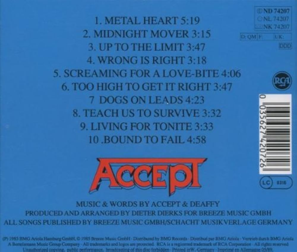 Accept - Metal Heart - Amazon.com Music