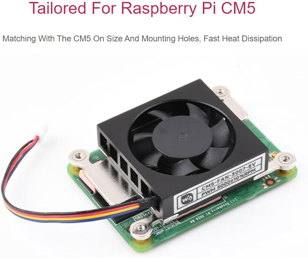 Amazon.co.jp: Waveshare Raspberry Pi CM5冷却ファン、500010%RPM、5V