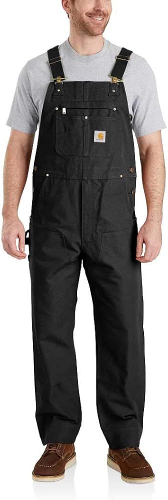 Carhartt Men's Relaxed Fit Duck Bib Overall, Black, 44W x 30L