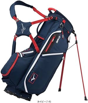 ミズノ キャディバッグ ゴルフバック レザー調 カバン トリコロール 白