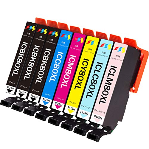 Amazon.co.jp: インクカートリッジ 80lエプソン用ic6cl80l 8本セット(6