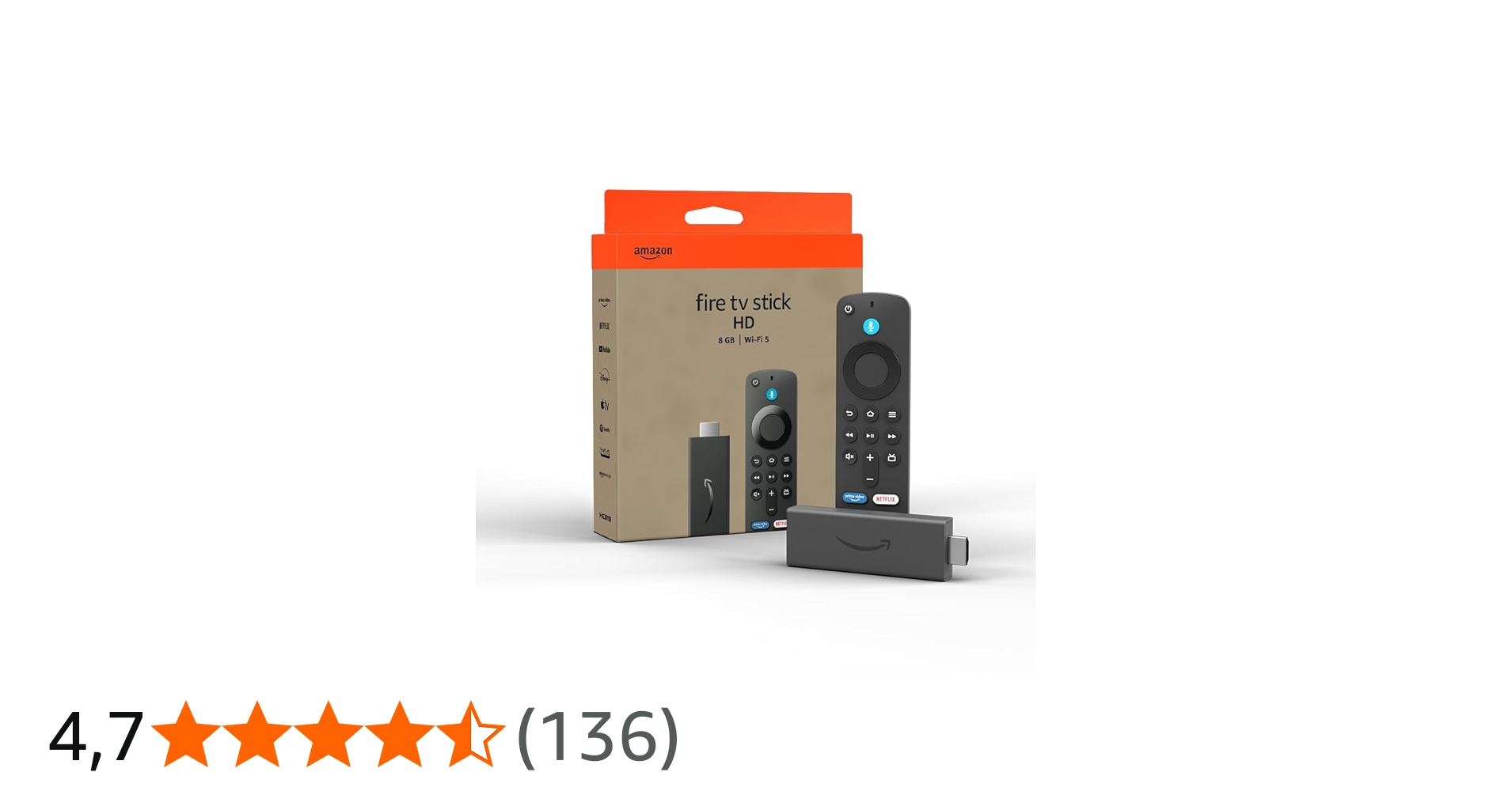 Amazon Fire TV Stick HD, gratis en live tv, Alexa Voice Remote