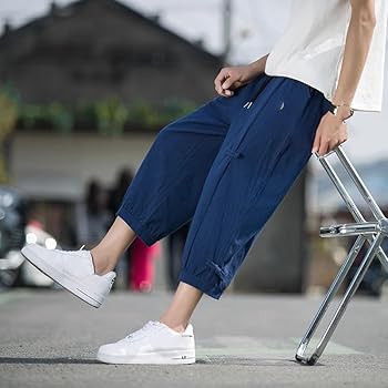 Men' Pants Japanese Summer Cotton Linen Jogging Retro Chinese