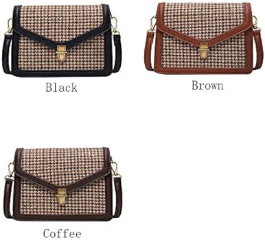 Amazon | チェック柄 PUレザー クロスボディバッグ 女性用 2022