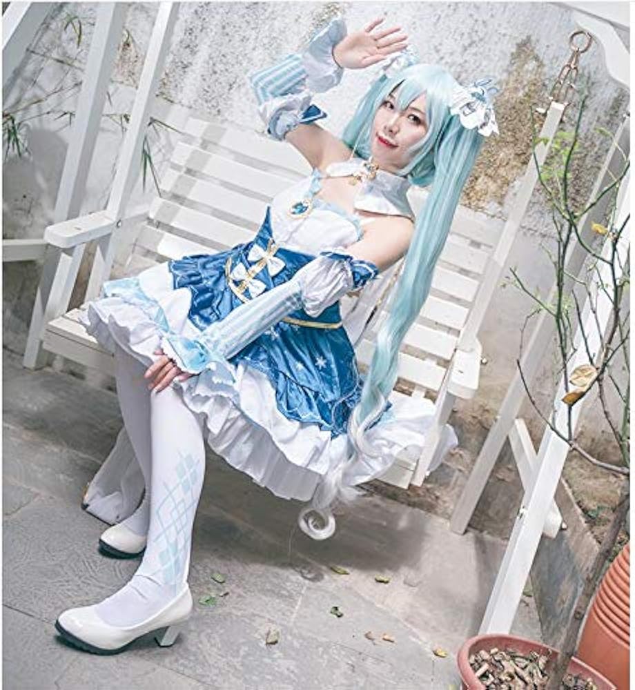 Amazon.co.jp: [Nonebrand] 初音ミク雪ミクコスプレ用衣装雪の