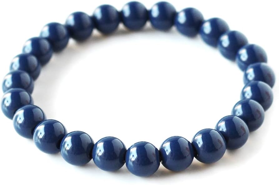 Amazon | [GOLD STONE] 青色 北投石 ブレスレット 8mm 台湾産 マイナス