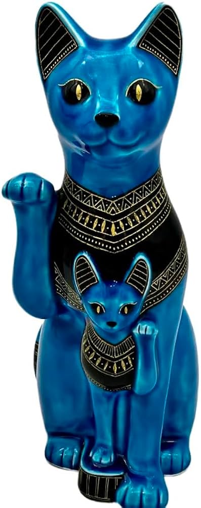 Amazon.co.jp: 美濃焼 青釉 オーナメント バステト Bastet 古代