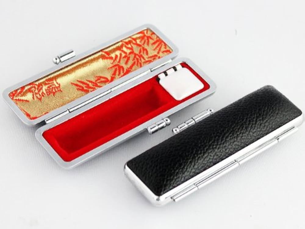Amazon | 印鑑ケース 高級もみ革ケース（朱竹） 13.5mm・15mm用 | 個人