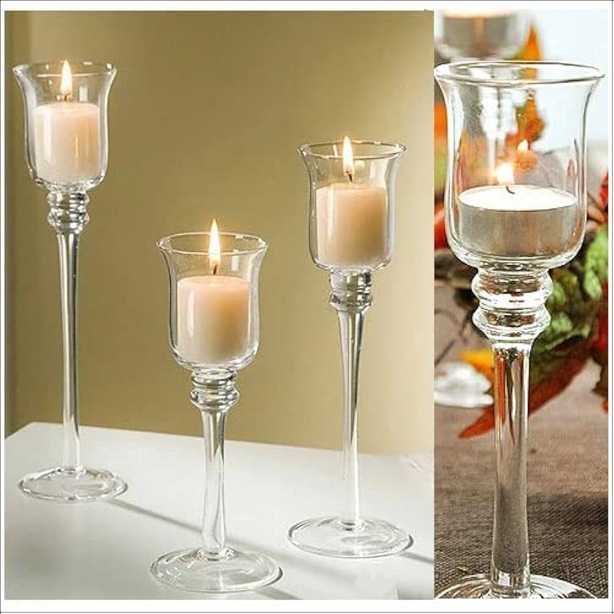 Amazon.co.jp: キャンドルホルダー ガラス キャンドルスタンド お洒落
