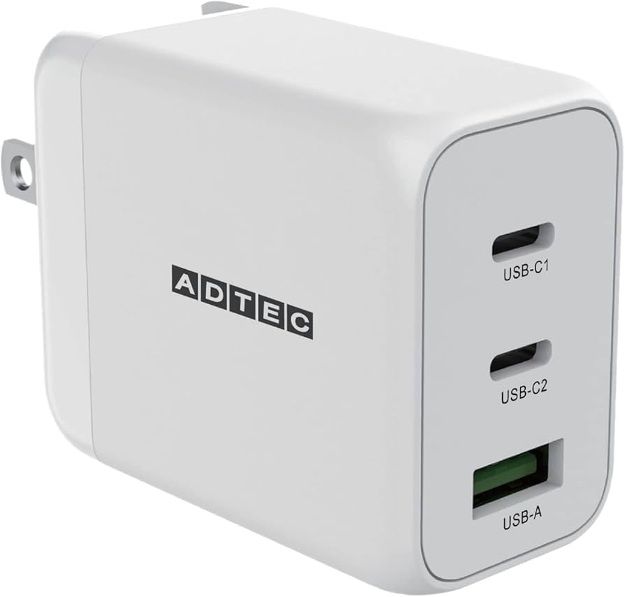 Amazon.co.jp: アドテック PD充電器 65W 3ポート【USB-Cx2+USB-A