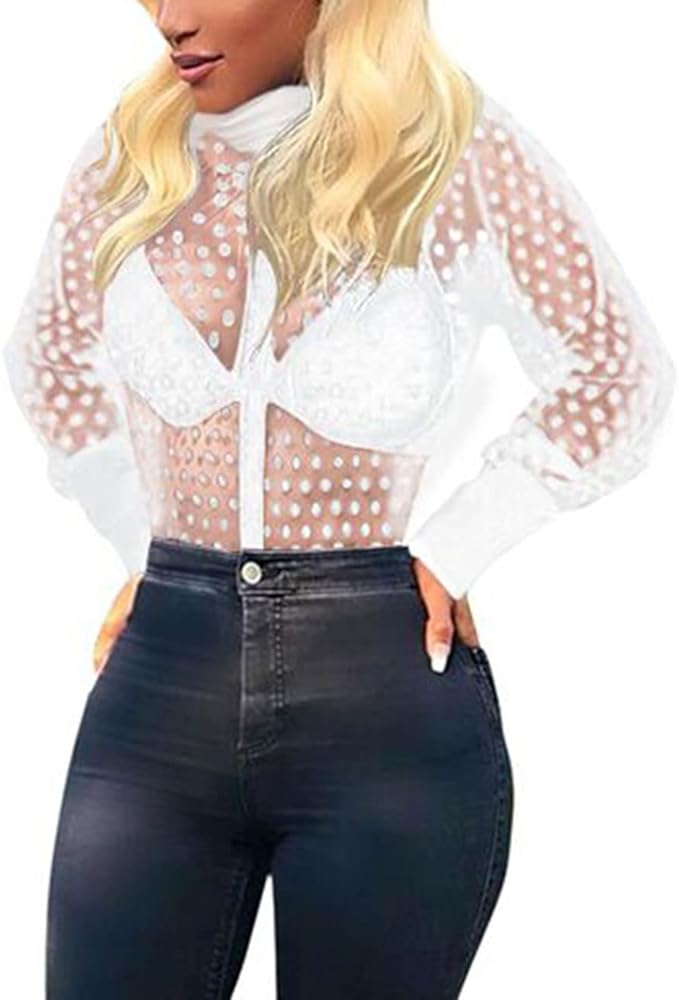 Amazon.com: Button Down Shirts for Women Long Sleeve See Through
