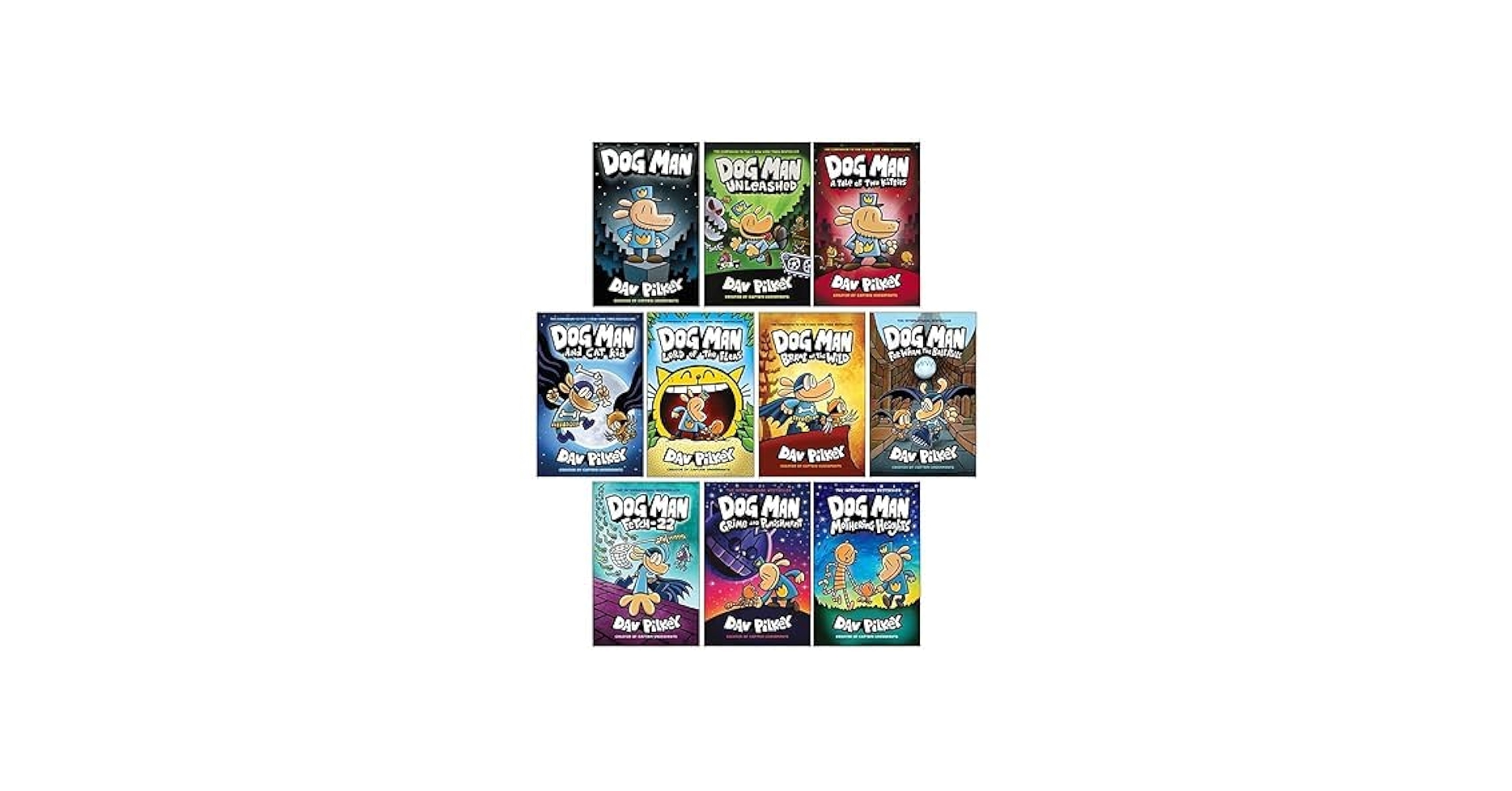 Dog Man Series (1-10) Books Collection Set By Dav Pilkey (Dog Man
