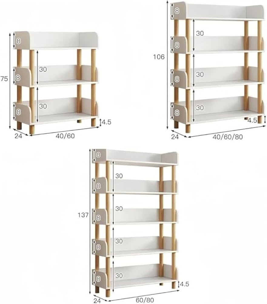 Amazon｜Zxyler 木製オープンラック 本棚兼用 スリム大容量 耐傷防水