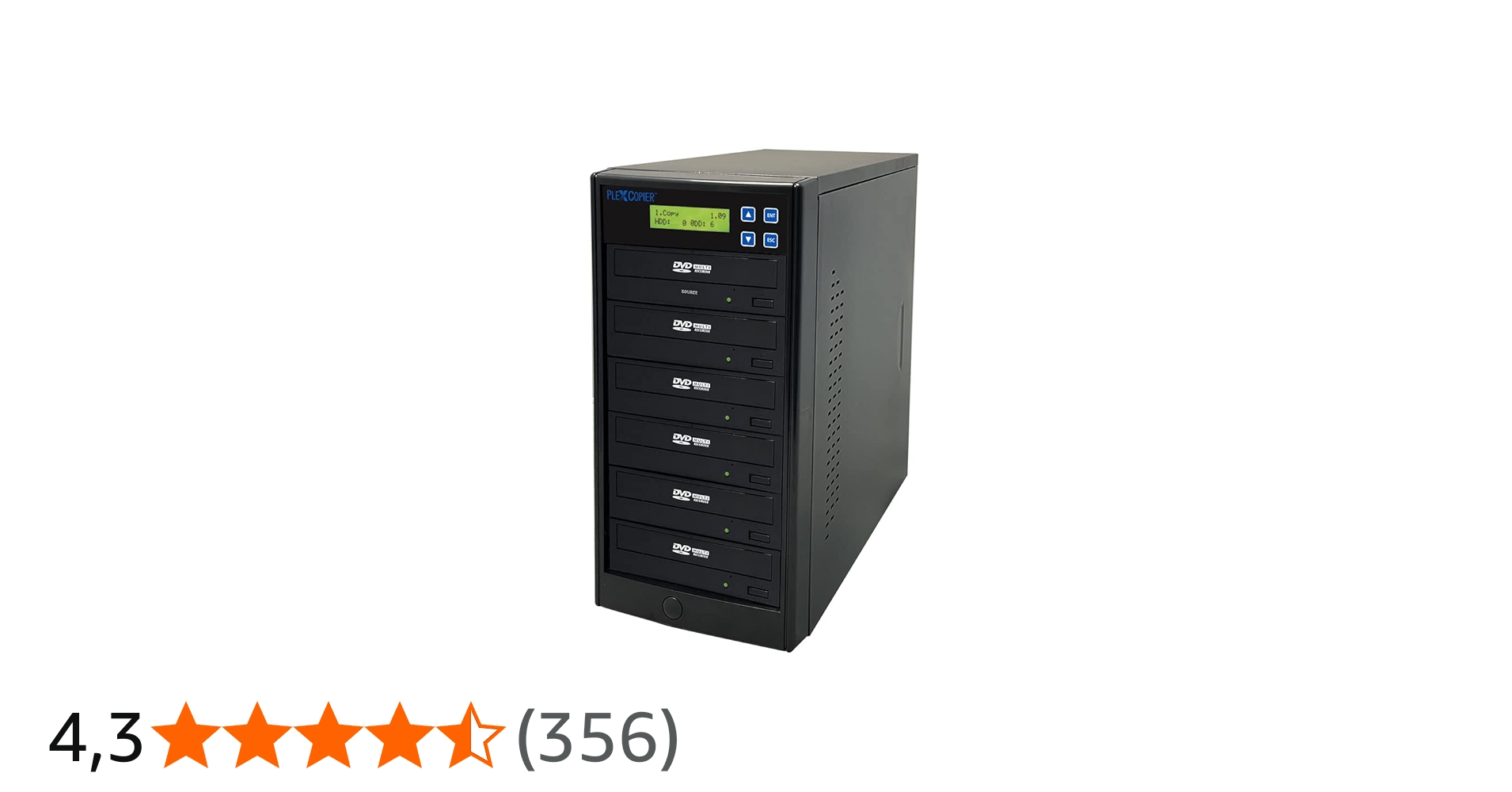 PlexCopier 24X SATA 1 a 5 CD DVD duplicador copiador torre (5 alvo