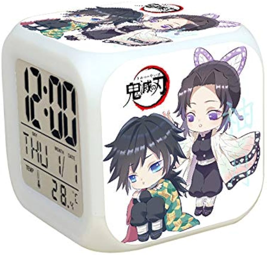 Amazon.co.jp: 鬼滅の刃 置き時計 目覚まし時計 光る時計 LED デジタル