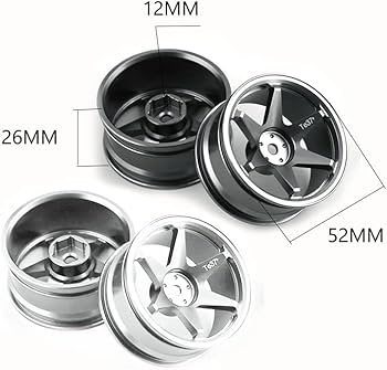 Amazon | SHEAWA タミヤ 1/10 TT-02 RCカー用 ホイールリム 4個 金属製