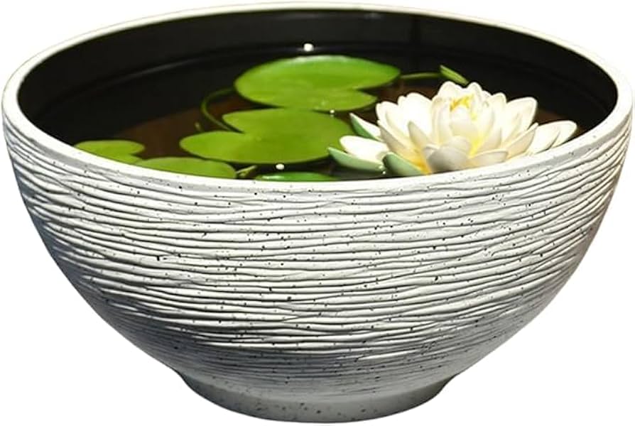 Amazon | メダカ 鉢睡蓮鉢 水生植物金魚鉢 植木鉢 植木鉢鉢 模造石 丸