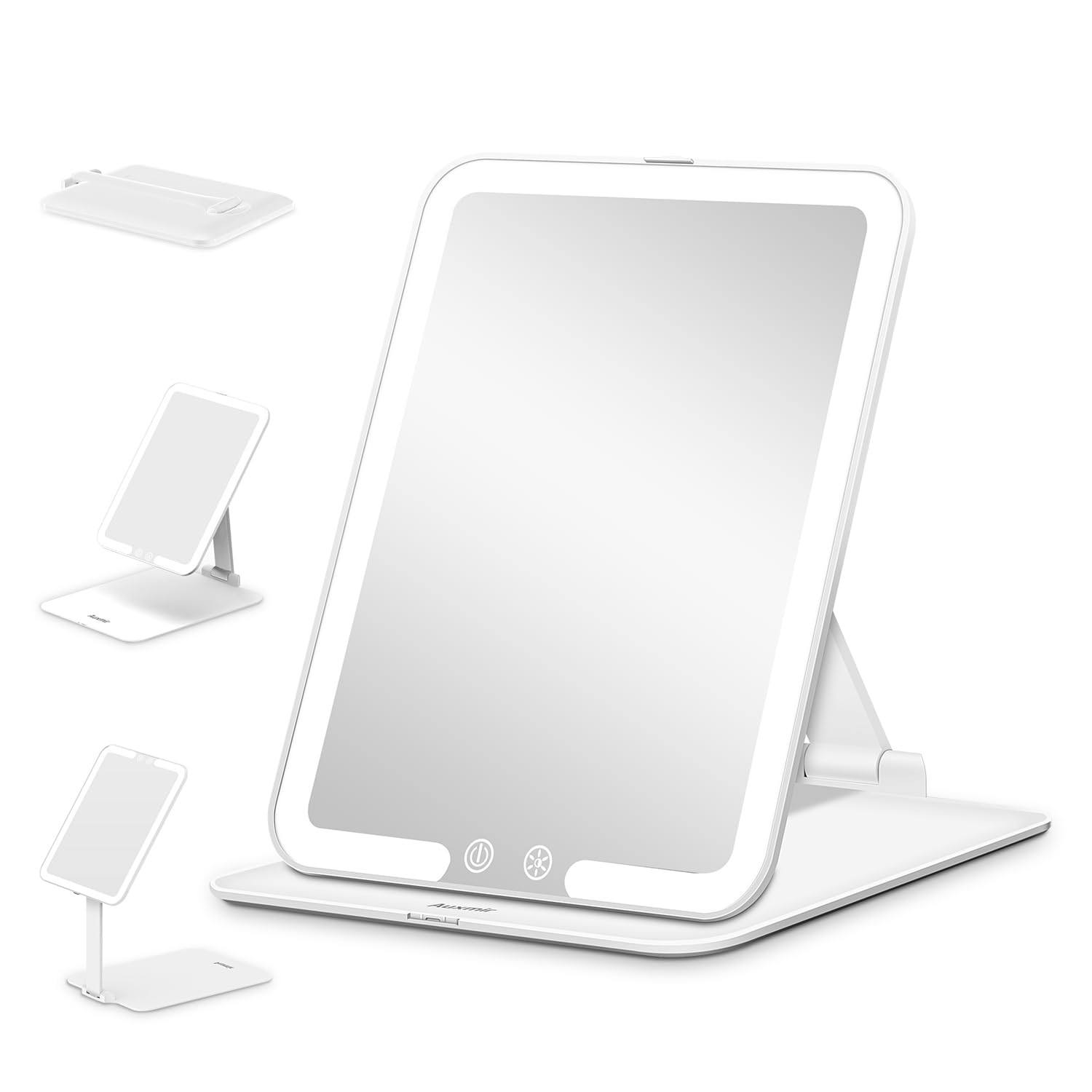 Amazon.co.jp: Auxmir 鏡 卓上 女優ミラー 折立鏡 LEDライト付き 3光