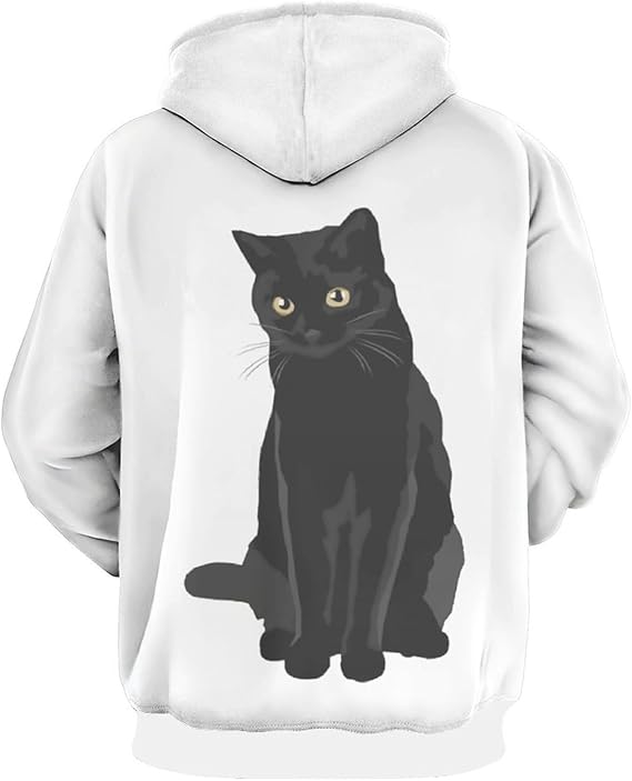 Amazon.co.jp: [STEBVI] パーカー メンズ 黒猫 猫柄 ネコ 長袖 プル