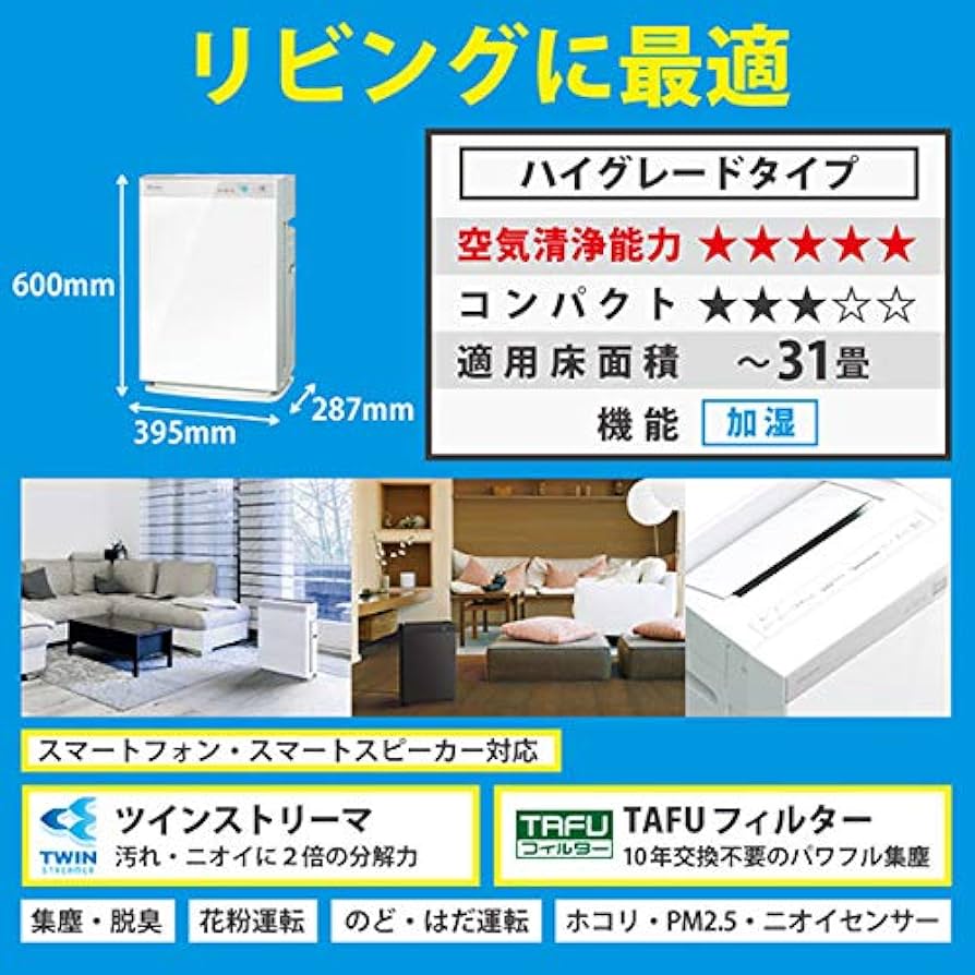 Amazon | MCK70W-W [加湿ストリーマ空気清浄機 (ホワイト)] | ダイキン