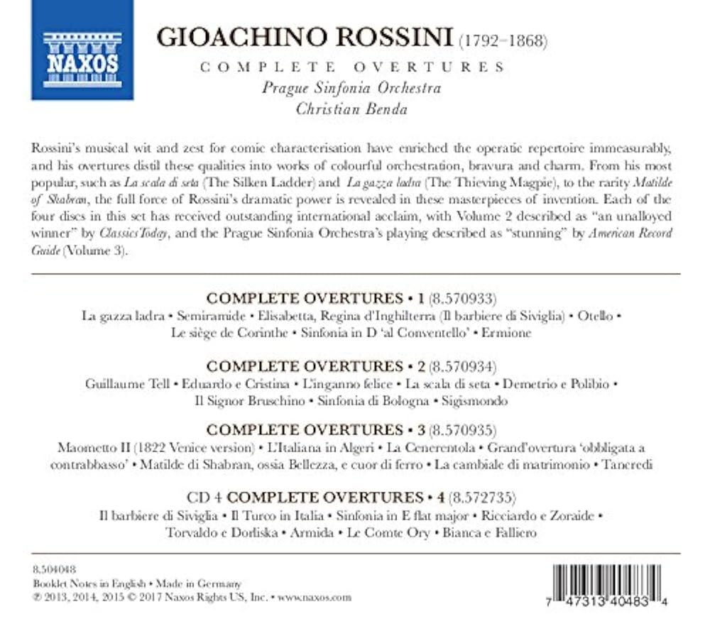 Rossini / Benda - Gioachino Rossini: Complete Overtures - Amazon