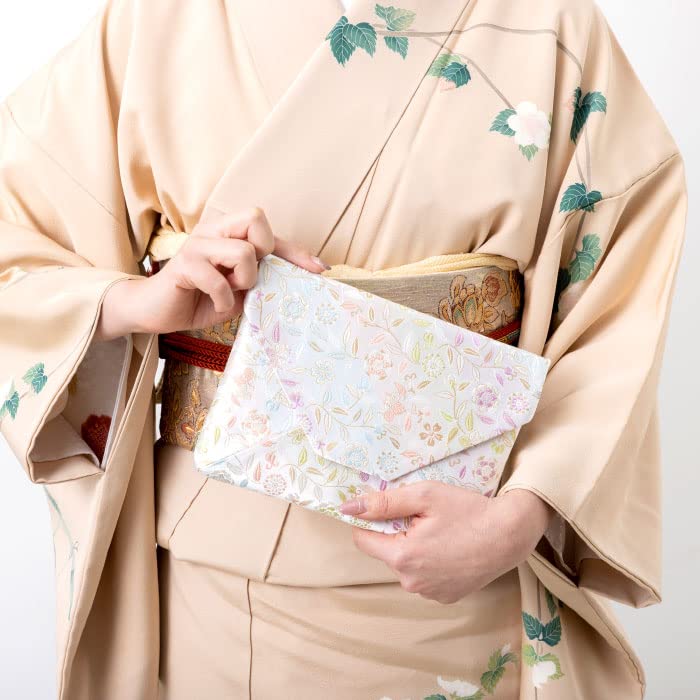 Amazon | 茶道具 数寄屋袋 すきやぶくろ 正絹 (花文唐草 白) | 芳香園