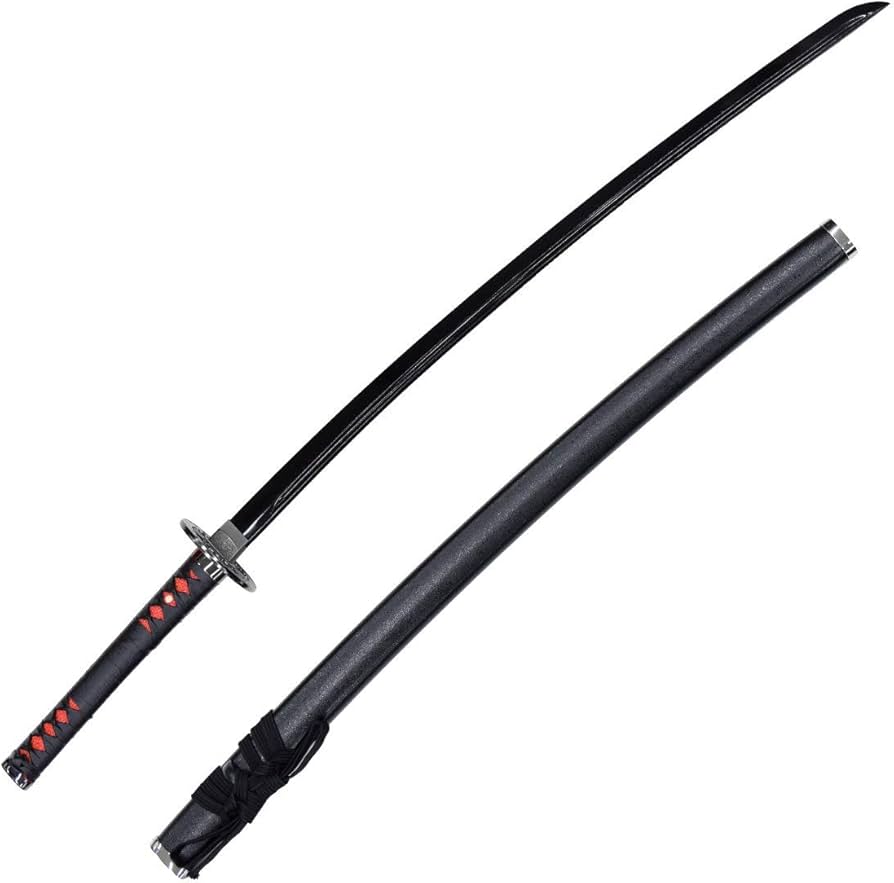 Amazon.co.jp: 模造刀 漆黒刀 ～大輪鍔 黒塗刀身～（しのびや特製観賞