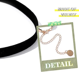 Amazon.com: Zoestar Choker Necklace Black Velvet Collar Necklaces