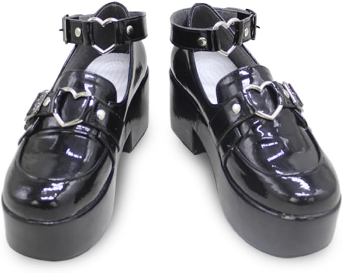 Amazon.co.jp: [モエモエヤ] 魔界ノりりむ コスプレ靴 革靴 メイド服靴