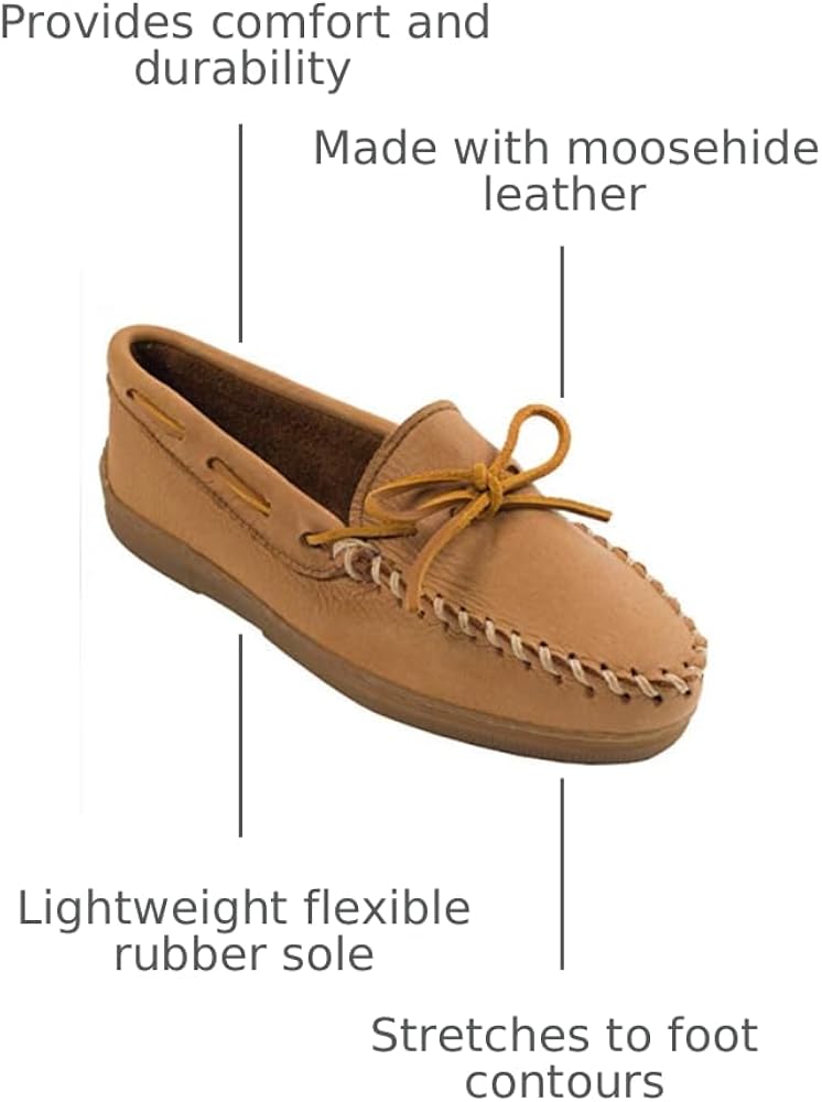 Amazon.com | Minnetonka Women's Moosehide Classic Slip-On,Natural