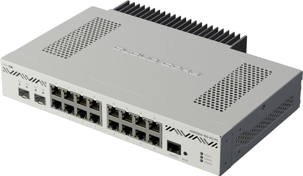 Mikrotik CCR2004-16G-2S+PC roteador Ethernet 16x portas Gigabit