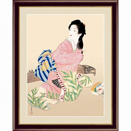 Amazon.co.jp: 上村松園『娘深雪』高精彩工芸画+手彩 人物画 女性画