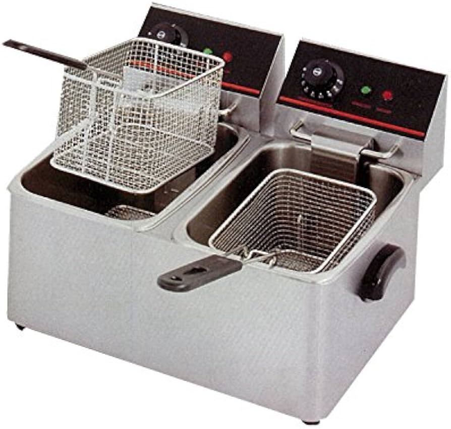 Amazon.co.jp: 電気フライヤー FL-DS6W 6L 二槽式 ミニフライヤー 卓上