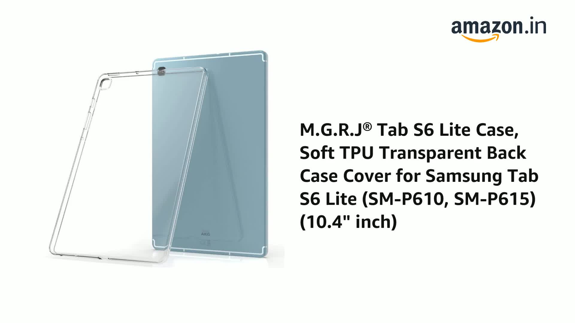 M.G.R.J® Tab S6 Lite Case, Soft TPU Transparent Back Case Cover
