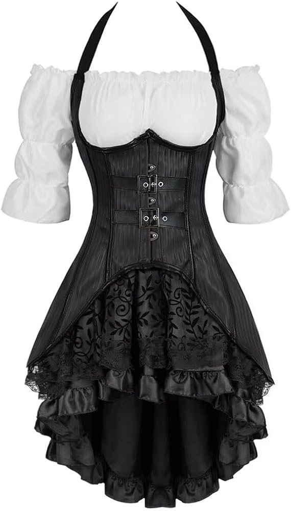 Amazon.com: Jutrisujo Pirate Costume Renaissance Underbust Corset