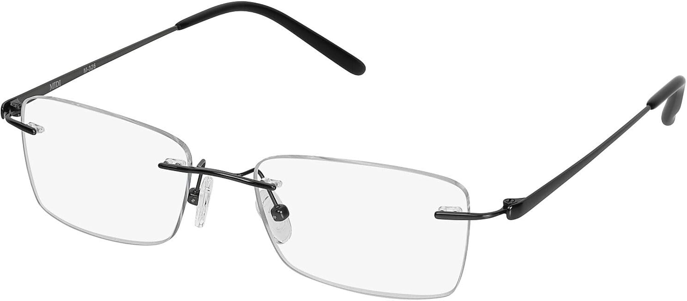Amazon | [MIDI ミディ] リムレス メガネ メンズ 度付き 度入り 小さめ