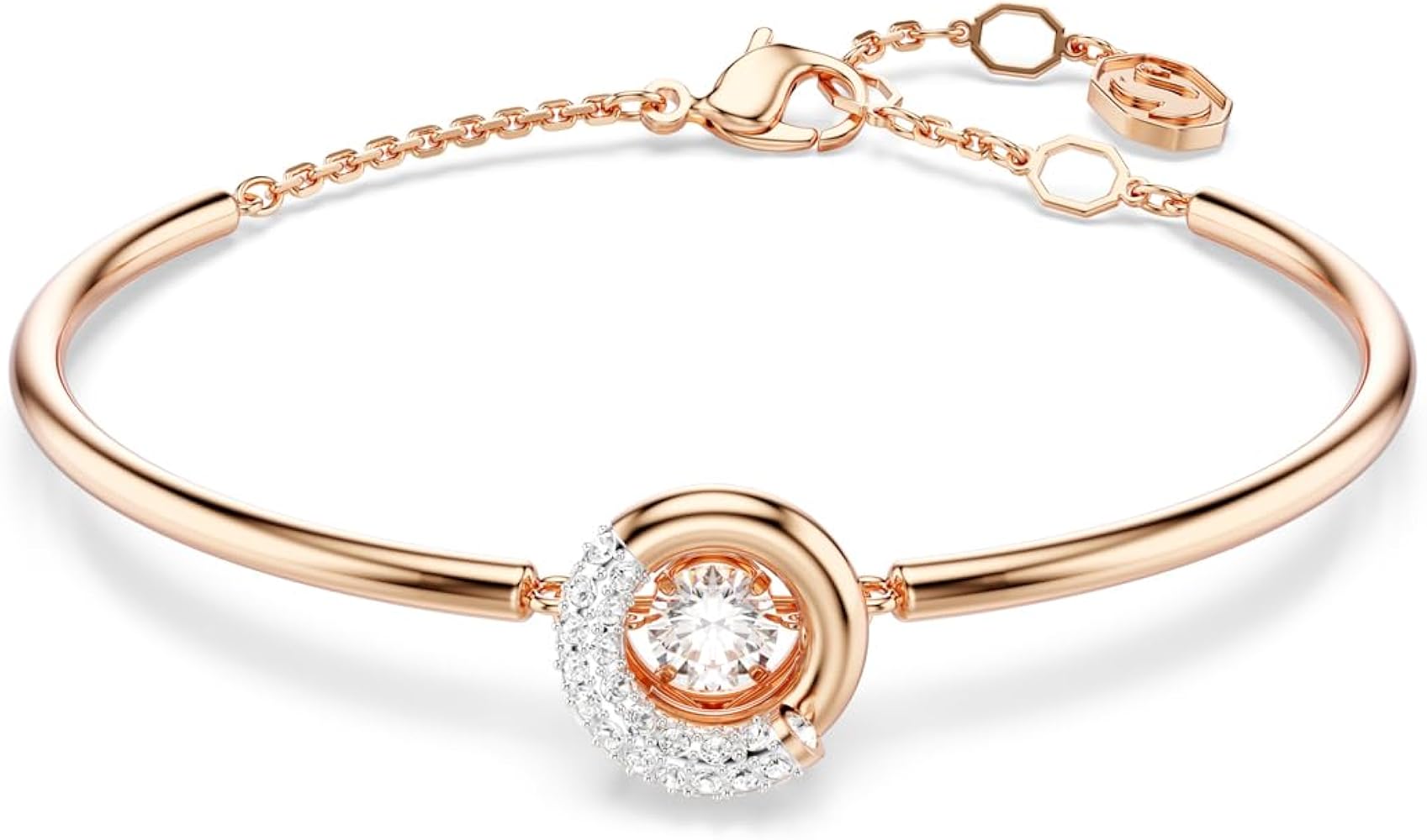 Amazon.com: Swarovski Dextera Bangle, Round Cut, Clear, Rose Gold