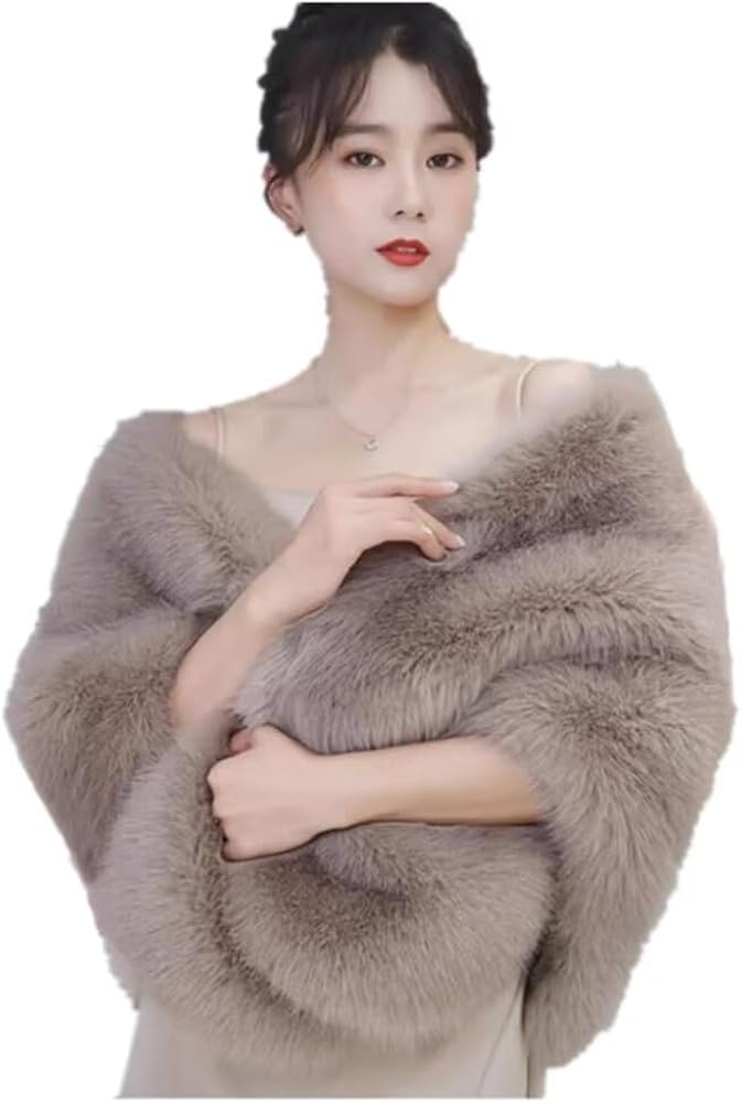 Amazon | [Msymay] ファーケープ レディース ケープ ショール 肩掛け