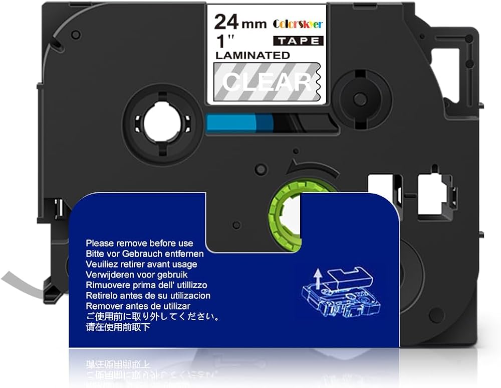 Amazon | Color Skyer TZe-155 透明地白文字 単品 24mm幅X8m 互換