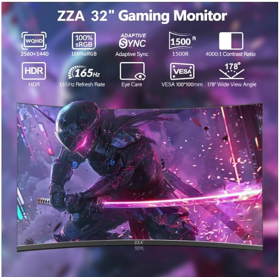 Amazon.com: ZZA 32 Inch Monitor - 2K Resolution, 165Hz/180Hz,1440p